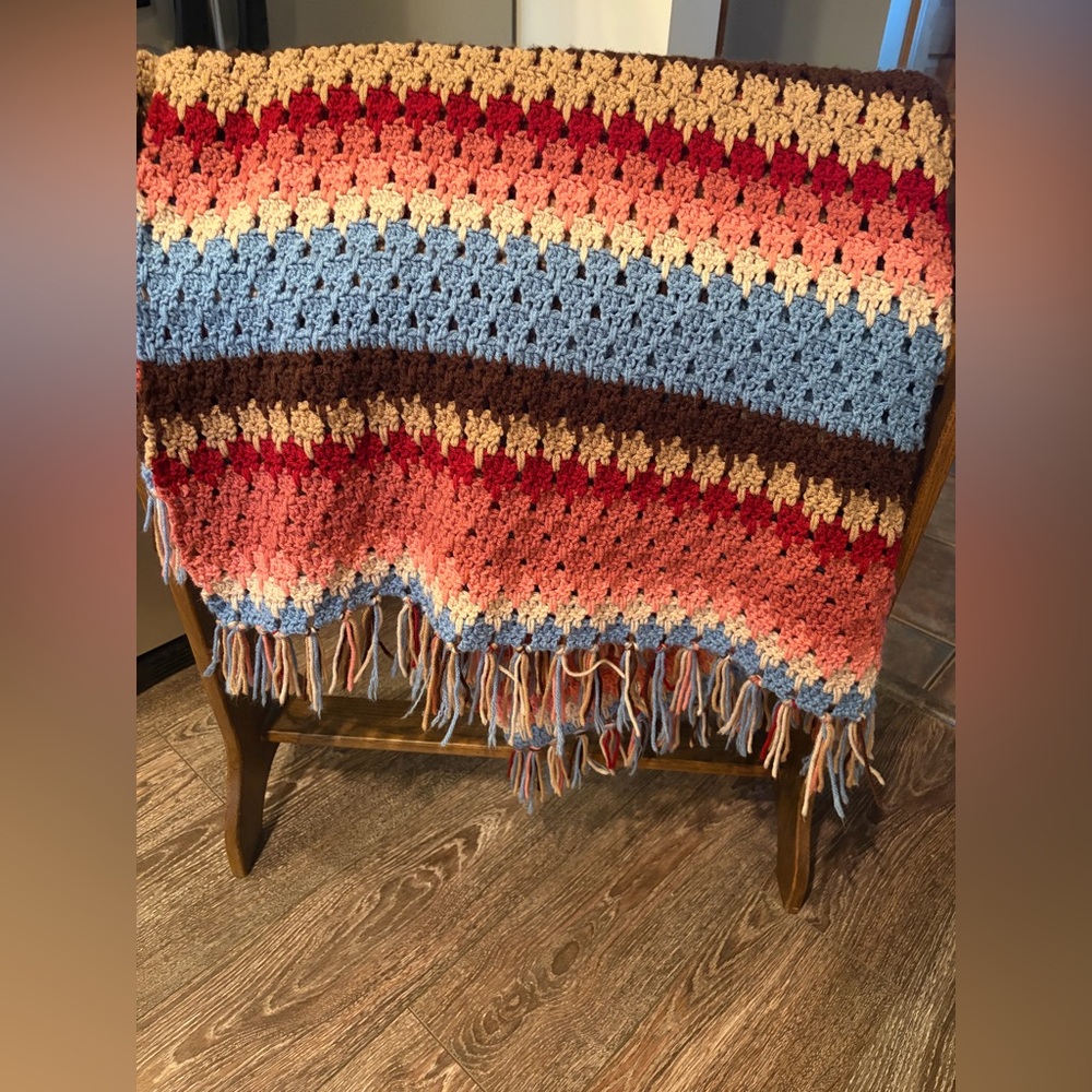 Cozy Multicolor Crochet Throw Blanket